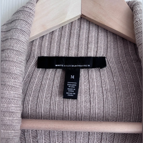 White House Black Market Cashmere-Blend Shawl Collar Sweater - Picture 3 of 7